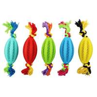 Non toxic Interaction Rubber Ball Cotton Rope Stringing and Cleaning Teeth Interactive Dog Toy