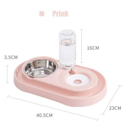 Automatic feeders cats/dogs Anti-skid and Anti-leakage Pet Double Bowl Dual-purpose Pet Basin automatic pet feeder